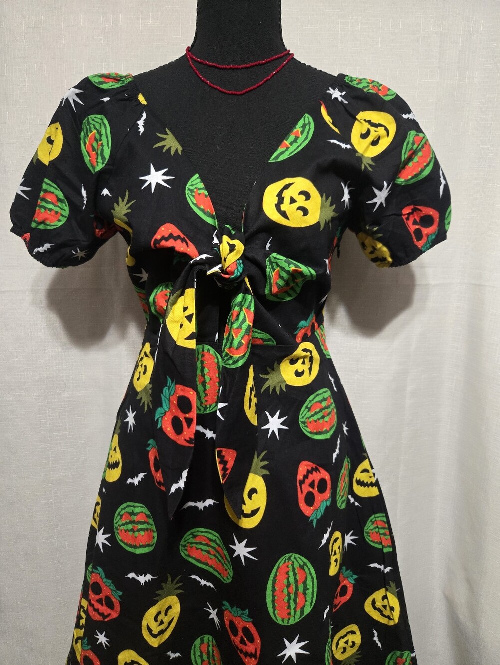 Backstitch Bruja Summerween Babydoll Dress Spooky Fruit Halloween NWOT Size M